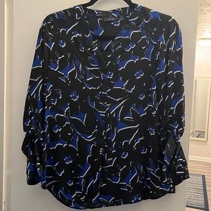 Black and blue floral blouse.